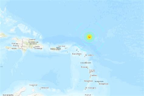 6.6 magnitude quake strikes in the Atlantic Ocean near the northern Caribbean; no damage is reported